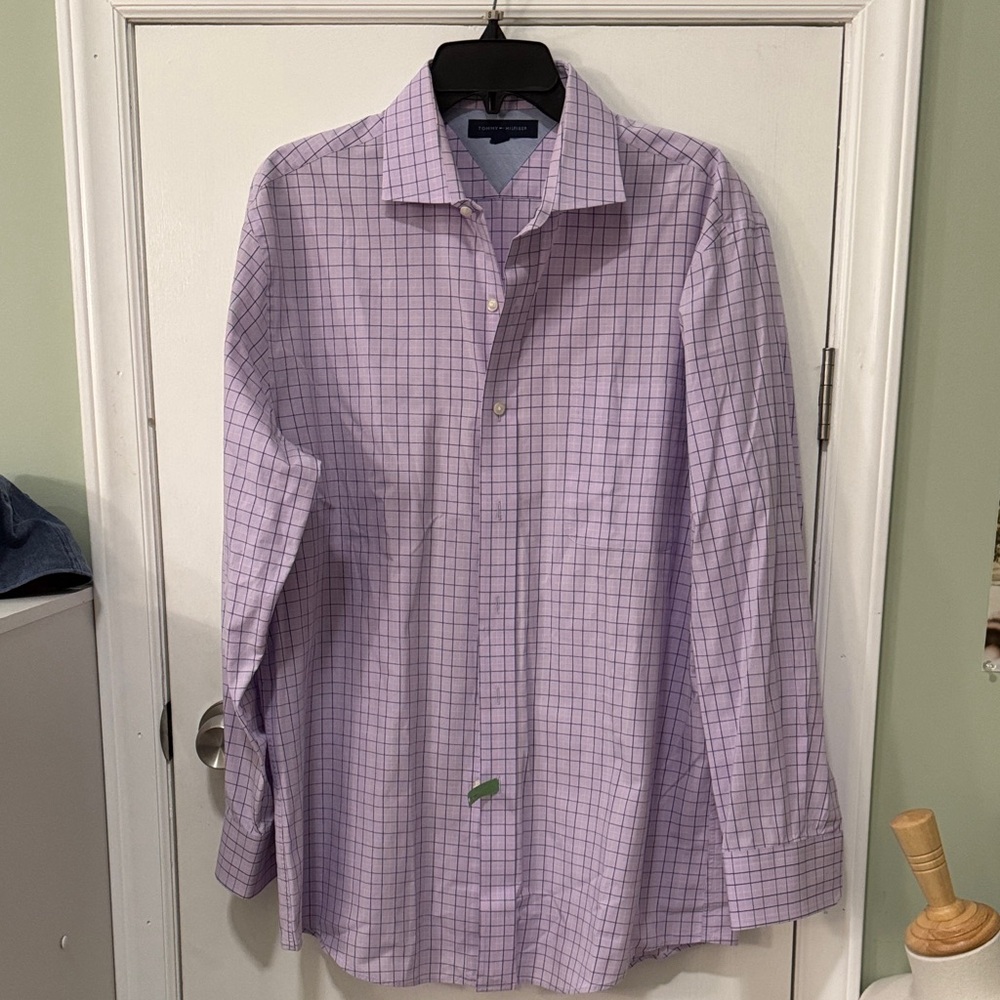 Tommy Hilfiger Purple Checkered Dress Shirt